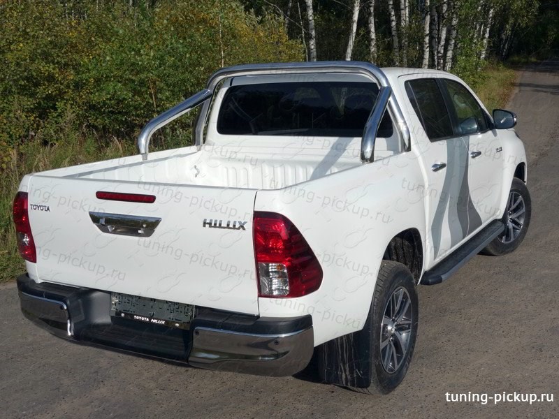 Защитная дуга кузова 76,1 мм. Toyota Hilux 2015, 2016, 2017, 2018 годов