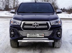 Защита переднего бампера с ДХО 76,1мм. Toyota Hilux 2015, 2016, 2017, 2018 годов