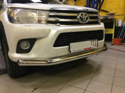 Защита переднего бампера OE-Style, Ø76мм.  Toyota Hilux 2015, 2016, 2017, 2018 годов
