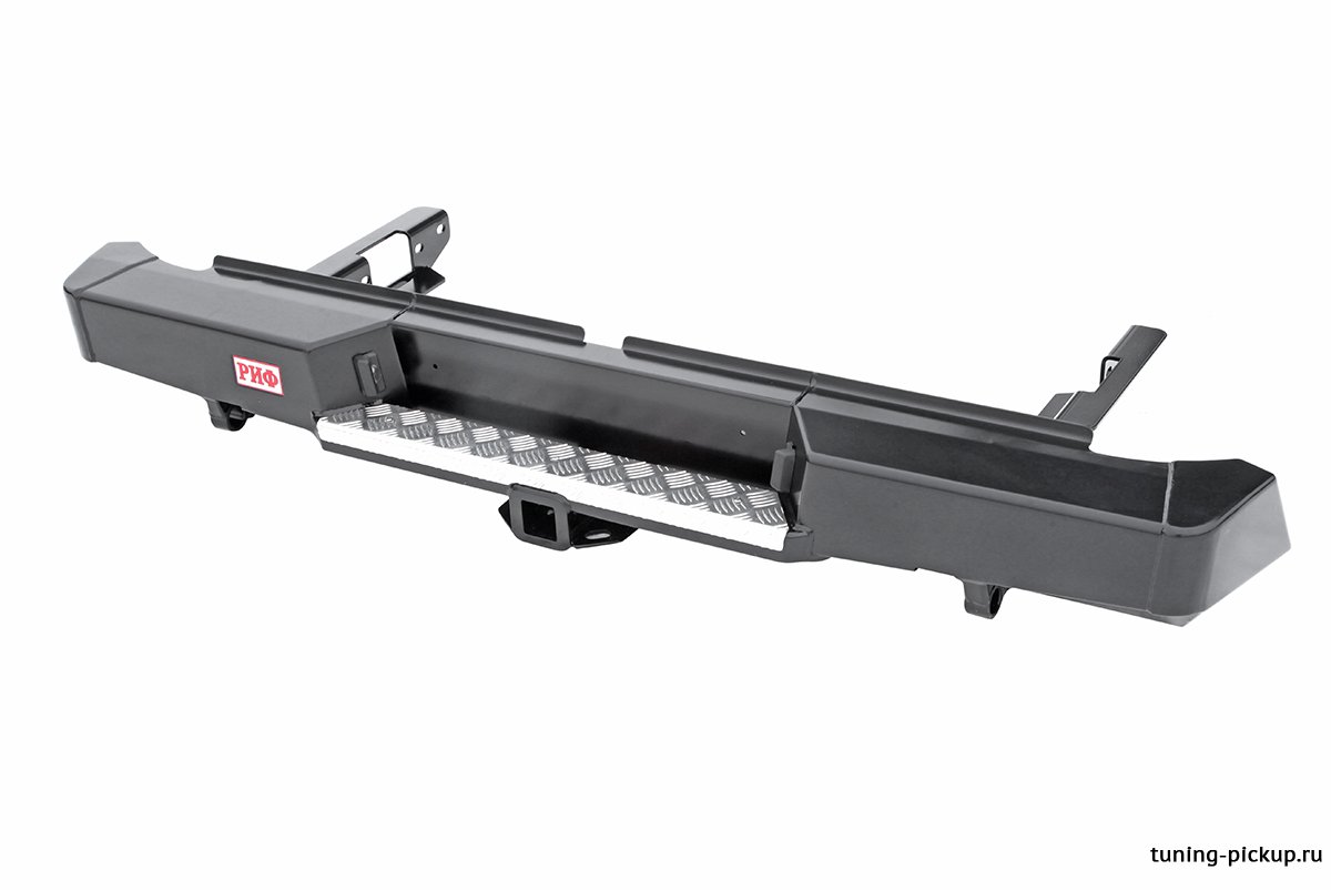 Бампер задний с квадратом под фаркоп Toyota Hilux 2015, 2016, 2017, 2018, 2019, 2020, 2021, 2022, 2023 годов