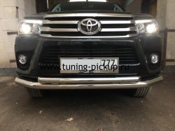 Защита переднего бампера d76/d57 Toyota Hilux 2015, 2016, 2017, 2018 годов