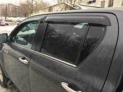 Дефлекторы боковых окон (Россия) Toyota Hilux 2015, 2016, 2017, 2018 годов