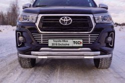 Защита переднего бампера с ДХО 60,3/60,3мм. Toyota Hilux 2015, 2016, 2017, 2018 годов