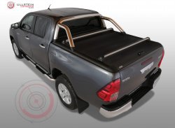 Крышка Top Roll Bar (silver / black) с дугами (silver / black) для Toyota Hilux 2015-2023
