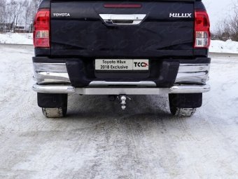 Защита заднего бампера 76,1/60,3 мм Toyota Hilux 2015, 2016, 2017, 2018 годов