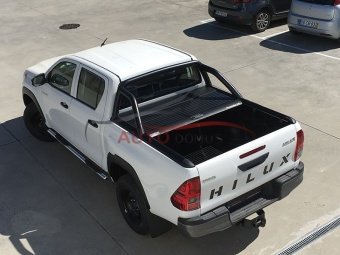 Крышка Top Roll Bar (silver / black) с дугами (silver / black) для Toyota Hilux 2015-2023