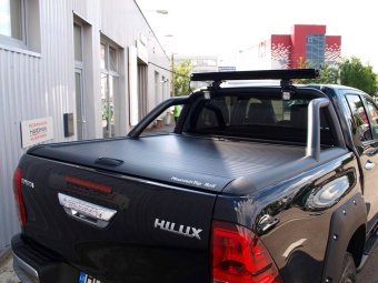 Крышка Top Roll Bar (silver / black) с дугами (silver / black) для Toyota Hilux 2015-2023