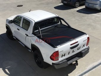 Крышка Top Roll Bar (silver / black) с дугами (silver / black) для Toyota Hilux 2015-2023