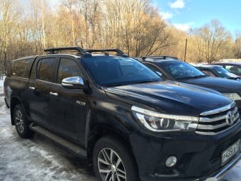 Рейлинги из алюминиевых труб Maxport Black Toyota Hilux 2015, 2016, 2017, 2018 годов