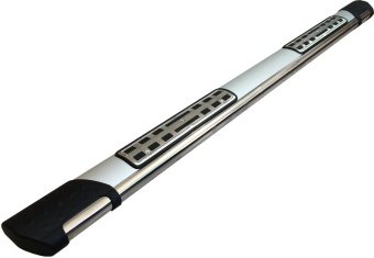 Пороги алюминиевые (Emerald Silver) Toyota Hilux 2015, 2016, 2017, 2018 годов