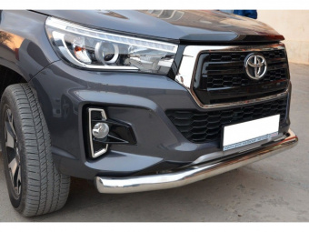 Защита переднего бампера (одинарная) d76 for EXCLUSIVE Toyota Hilux 2015, 2016, 2017, 2018 годов