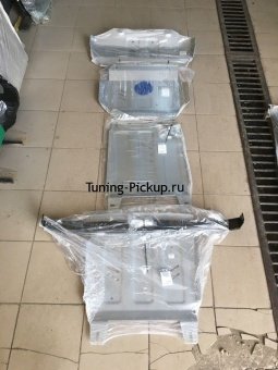 Защита Радиатора, ДВС, КПП, РК (2.4 TD, 2.8 TD) (Алюминий) Toyota Hilux 2015, 2016, 2017, 2018 годов