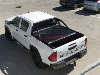 Крышка Top Roll Bar (silver / black) с дугами (silver / black) для Toyota Hilux 2015-2023