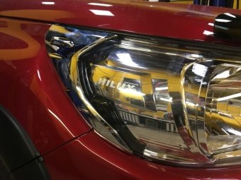 Окантовка головной оптики, хром  Toyota Hilux 2015, 2016, 2017, 2018 годов