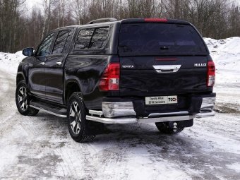 Защита заднего бампера 76,1/60,3 мм Toyota Hilux 2015, 2016, 2017, 2018 годов