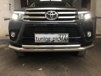 Защита переднего бампера d76/d57 Toyota Hilux 2015, 2016, 2017, 2018 годов