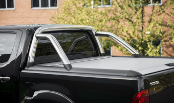 Крышка Top Roll Bar (silver / black) с дугами (silver / black) для Toyota Hilux 2015-2023
